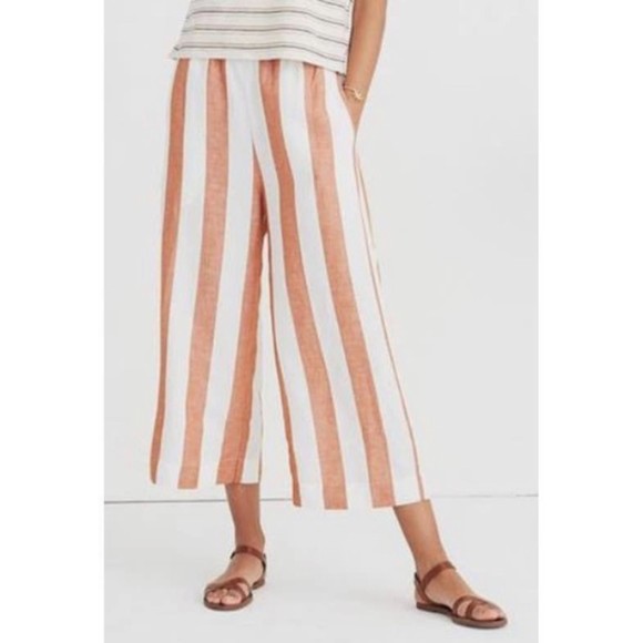 MADEWELL Huston Pull-On Crop Pants Stripe - Picture 1 of 5